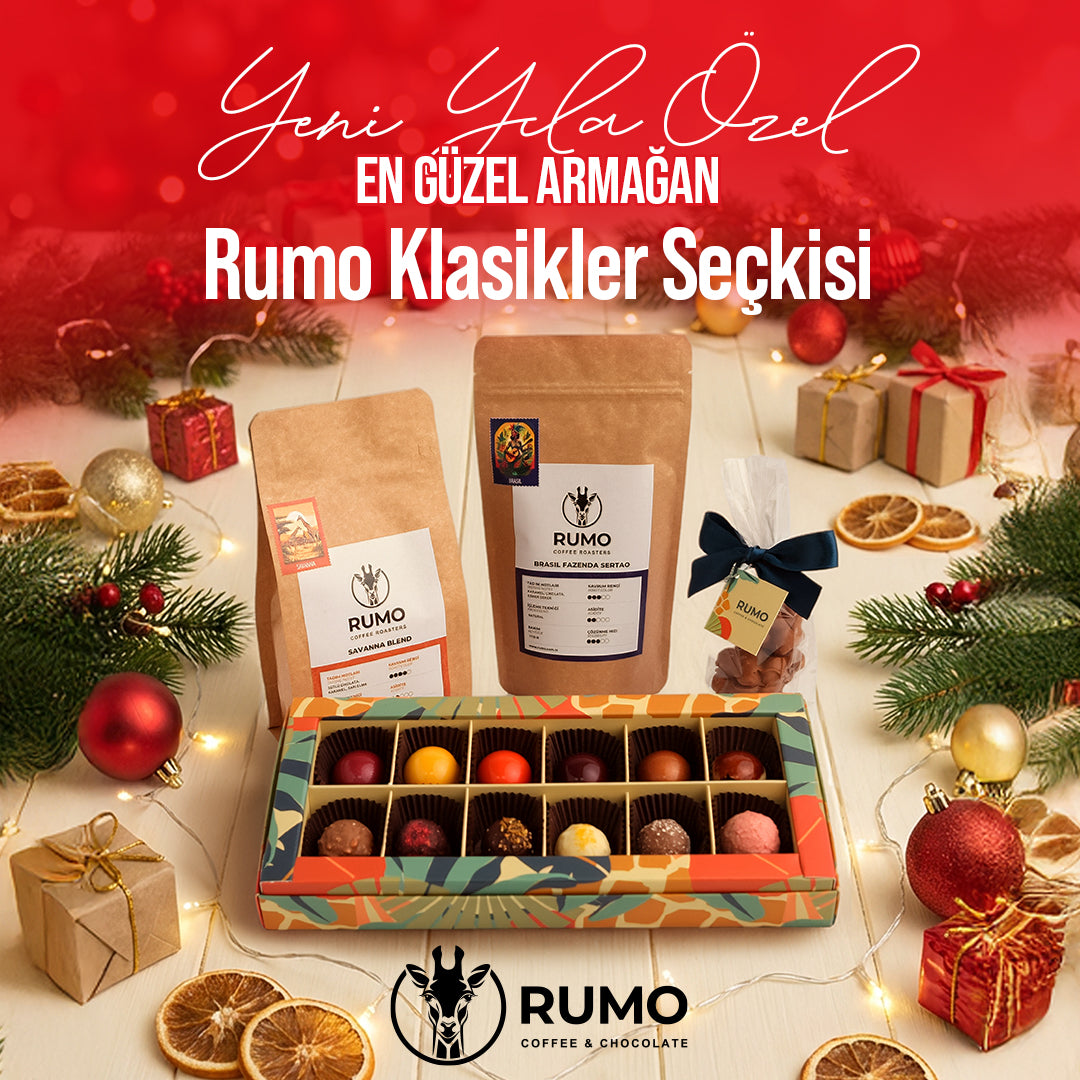 Yılbaşı Klasikler Seçkisi; Rumo Klasikler Seçkisi, kahve ve çikolata hediye seti, yılbaşı özel ürünleri.